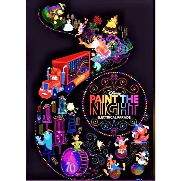 Disneyland 70th Anniversary PAINT THE NIGHT ELECTRICAL PARADE POSTER Magic Key